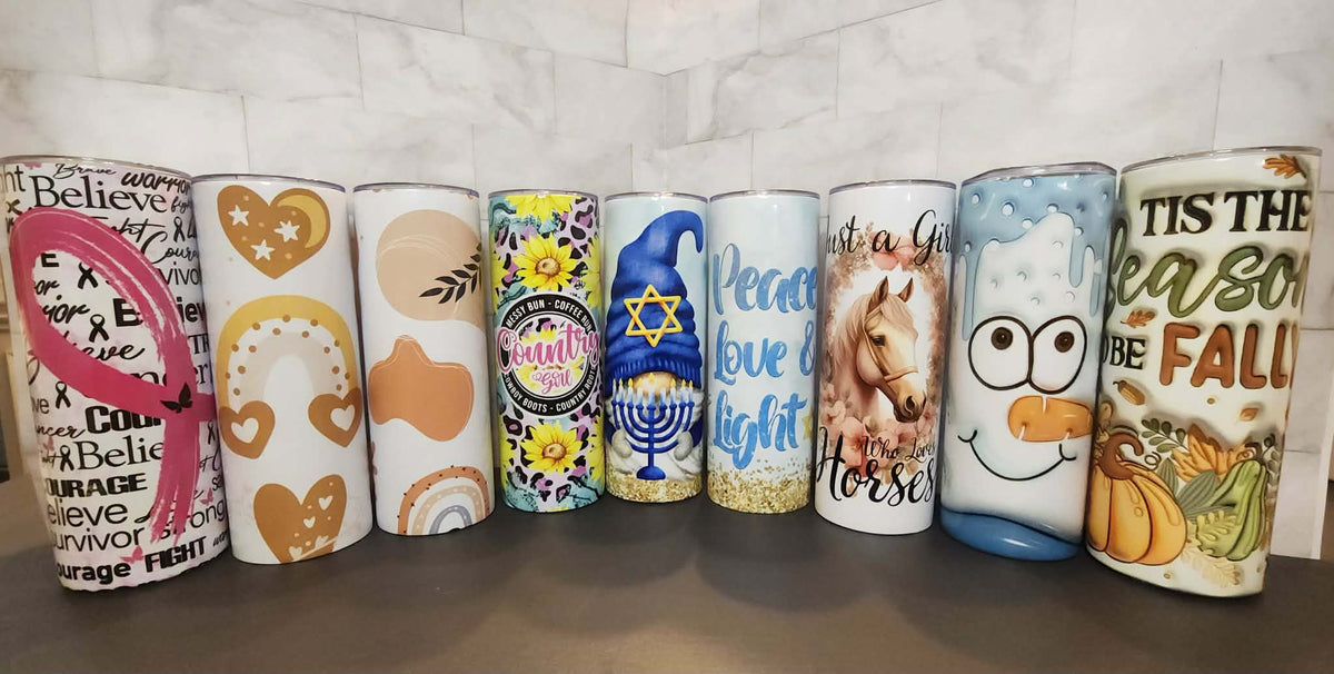 Custom 20oz Skinny Tumbler (Shipping Included)